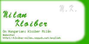 milan kloiber business card